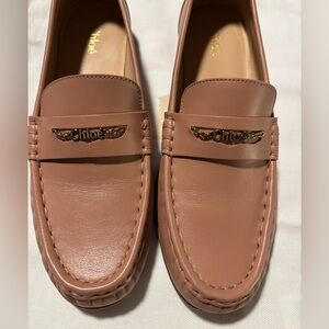 NEW Chloé Leather Penny Loafers - Chain Logo